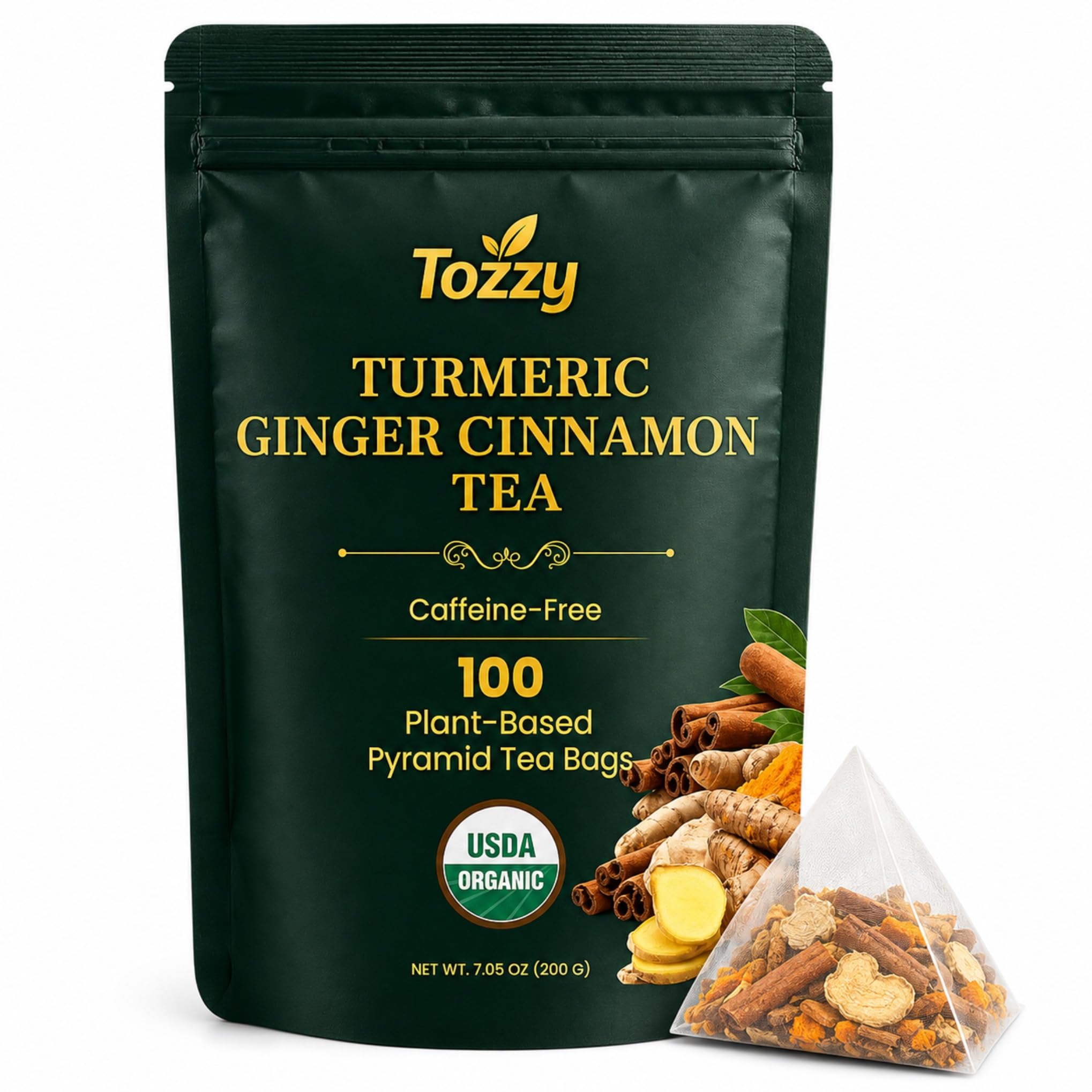 Amazon.com : Tozzy Organic Turmeric,Ginger & Cinnamon Tea – 100